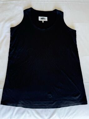 MM6 maison martin margiela black cotton tank top medium scoop neck new york chic